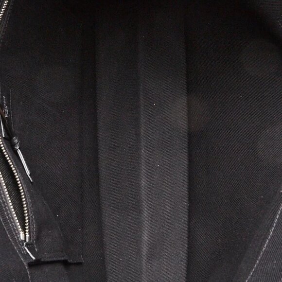 Yves Saint Laurent Black Linen And Leather Rive Gauche Tote Bag - Picture 4 of 10